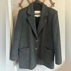 Vintage Dark Gray Wool Pea Coat